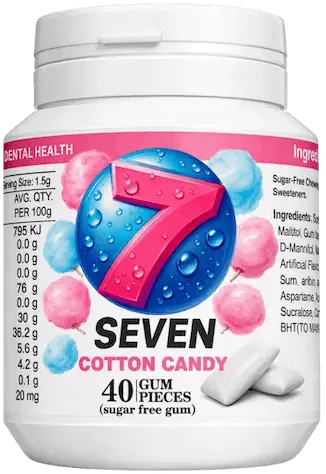 Seven Gum Cotton Candy — 40-piece bottle