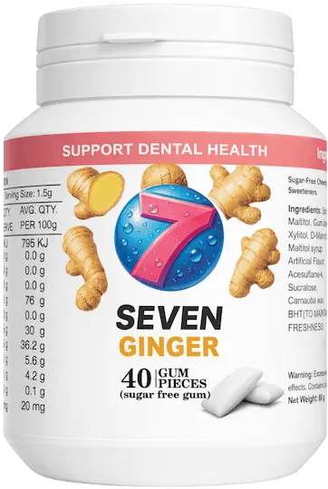 Seven Gum Ginger — 40-piece bottle