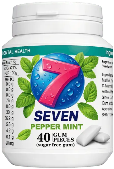 Seven Gum Pepper Mint — 40-piece bottle
