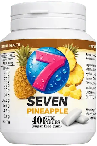 Seven Gum Pineapple — 40-piece bottle